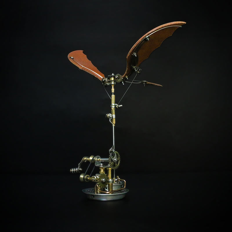 Steam Ornithopter,flapping wing aircraft puzzle,mechanical puzzle, DIY ,desktop kinetic steampunk display
