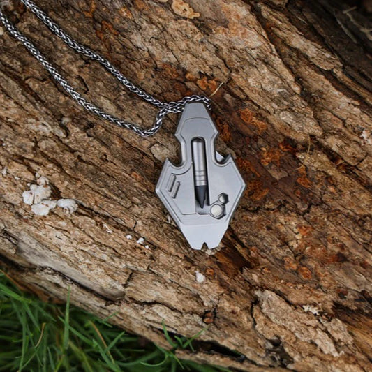 Babotoys The Flounder 2.0: 13-in-1 Titanium EDC Multitool Pendant