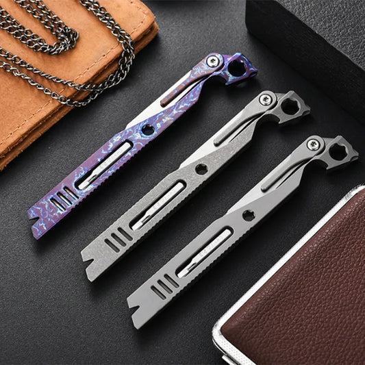 Babotoys IronClad : 9 in 1 Titanium Multitool Pocket EDC Pry Bar