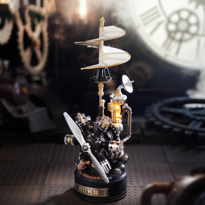 Da Vinci Helicopter mechanical puzzle model Industrial City Series kit modular  DIY