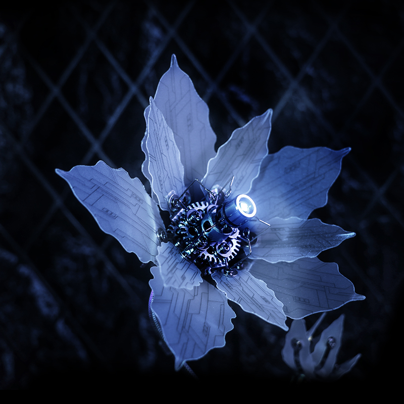Equinox Flower mechanical puzzle flower steampunk build kit modular mechanical model