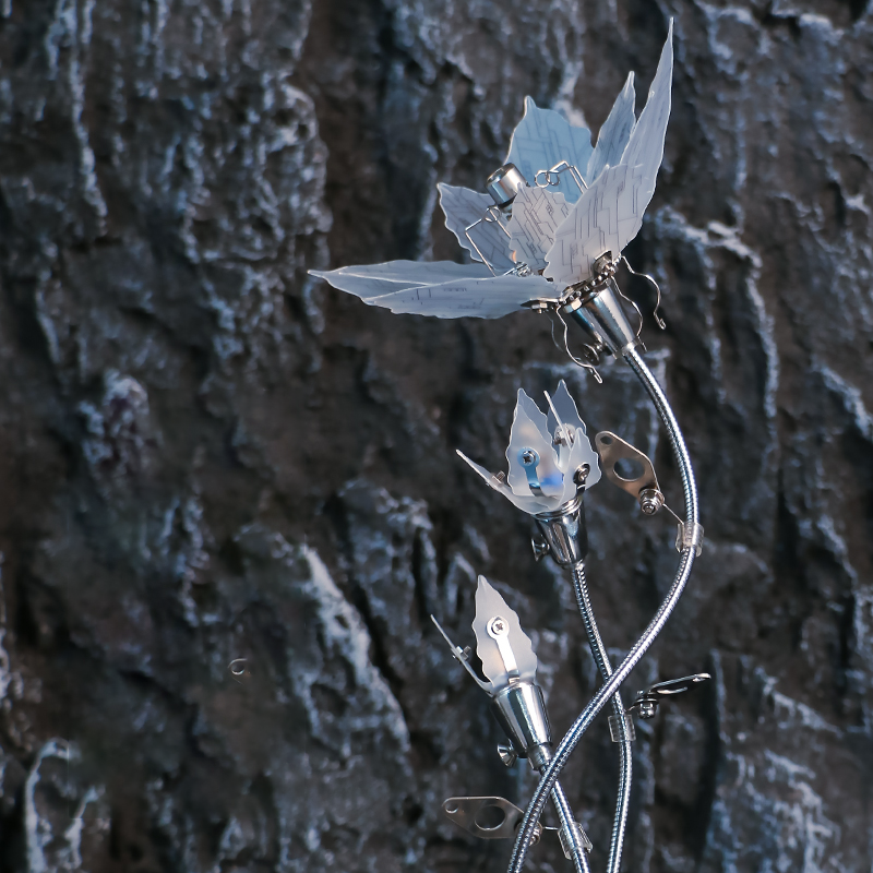 Equinox Flower mechanical puzzle flower steampunk build kit modular mechanical model