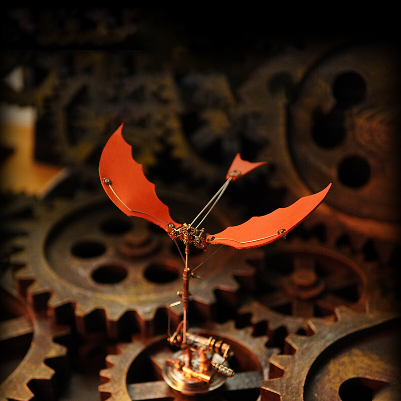 Steam Ornithopter,flapping wing aircraft puzzle,mechanical puzzle,	DIY ,desktop kinetic steampunk display