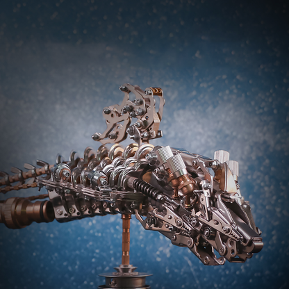 Metal Mechanical Model, DIY Metal Model Kit, Gear-Tooth Whale, Collectible Desktop Model, CNC Machined Metal Model