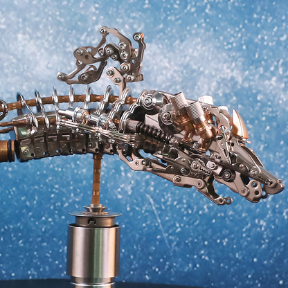 Metal Mechanical Model, DIY Metal Model Kit, Gear-Tooth Whale, Collectible Desktop Model, CNC Machined Metal Model