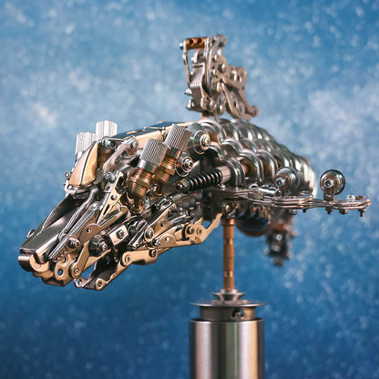 Metal Mechanical Model, DIY Metal Model Kit, Gear-Tooth Whale, Collectible Desktop Model, CNC Machined Metal Model