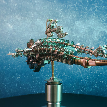 Metal Mechanical Model, DIY Metal Model Kit, Gear-Tooth Whale, Collectible Desktop Model, CNC Machined Metal Model