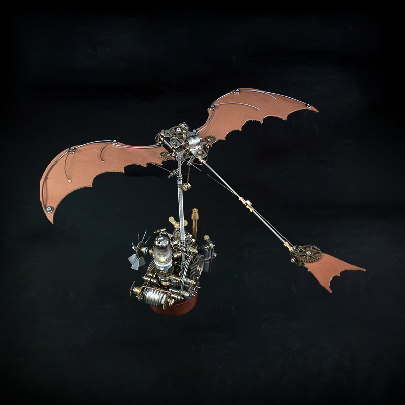Steam Ornithopter,Da Vinci mechanical puzzle,steampunk ,DIY,desktop