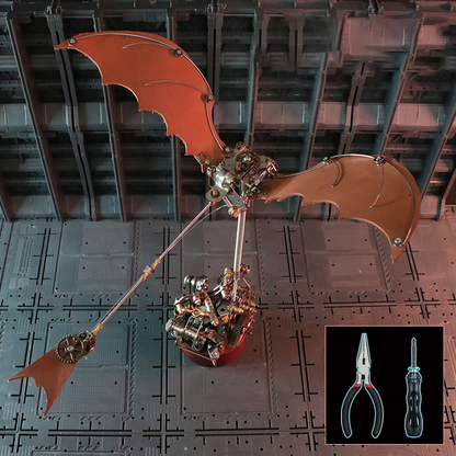 Steam Ornithopter,Da Vinci mechanical puzzle,steampunk ,DIY,desktop